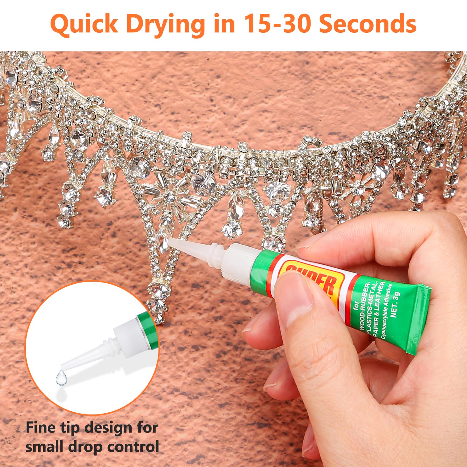36 x 3g Super Strong Glue for All Purpose, Clear Cyanoacrylate Adhesive Instant Glue Quick Dry Superglue Gel Tubes for Bonding Plastic, Metal, Glass, Leather, Wood, Rubber, Jewelry, DIY Crafts Repair