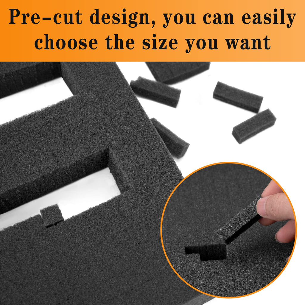 Sfcddtlg 8 Pieces Pick Apart Foam Insert- 2 Sizes Pick and Pluck Foam- Pluck Pre Cube Sheet Foams with Bottom Use for Board Game Box Cases Storage Drawer (16 Inch Long)