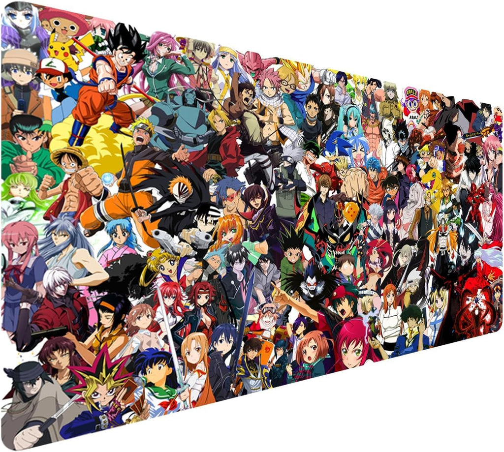 KINPLE Extended Large Gaming Mouse Pad, Full Desk Keyboard Mouse Pad, XXL Bigmouse Pad with Anime, Waterproof and Anti-Skid for Office Desk Decor (23.6×11.8×0.1 inch)