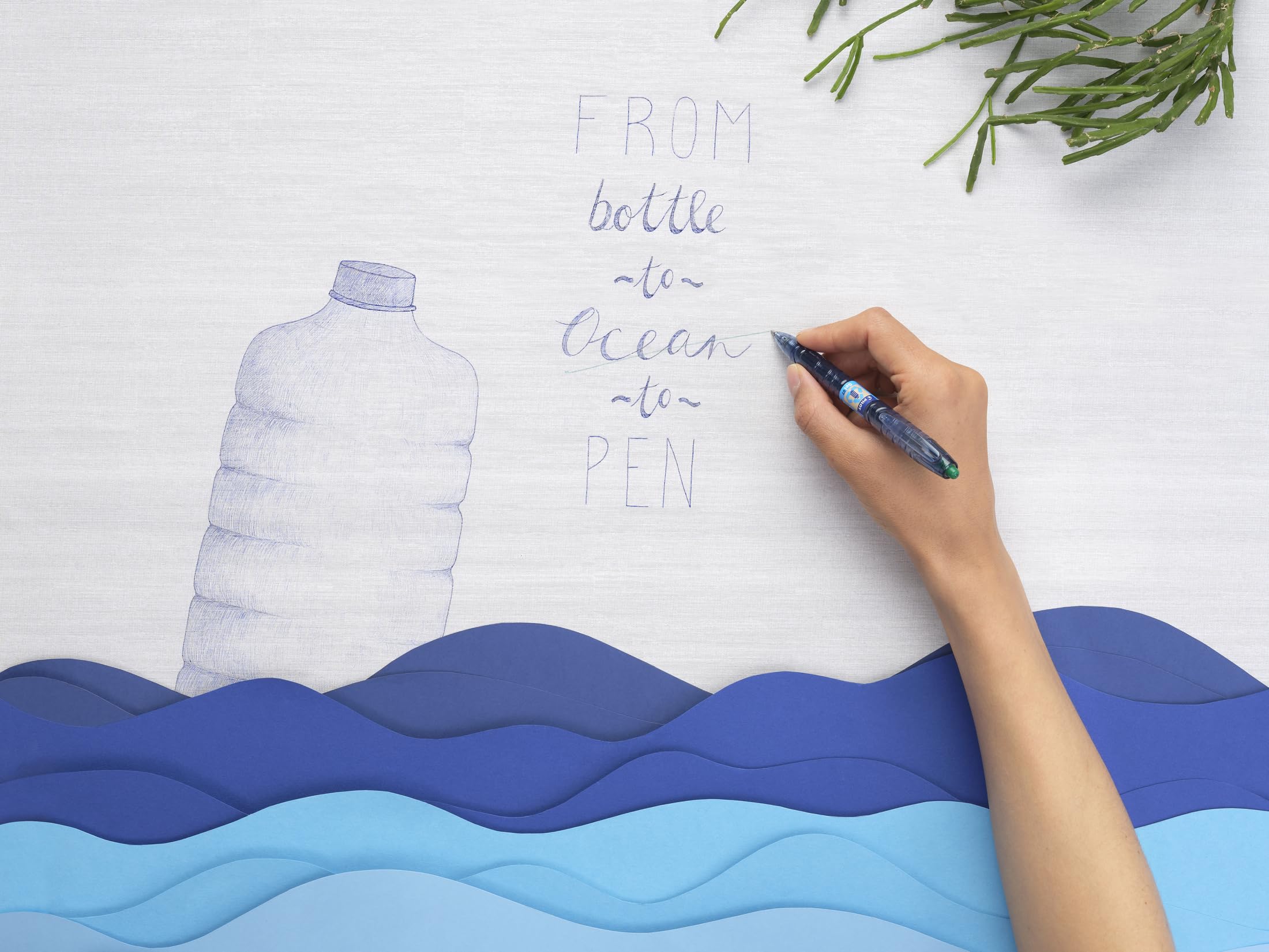 Pilot Greenpack B2P Eco Gel, 0.7mm, Blue, 10 Pens and 10 Refills