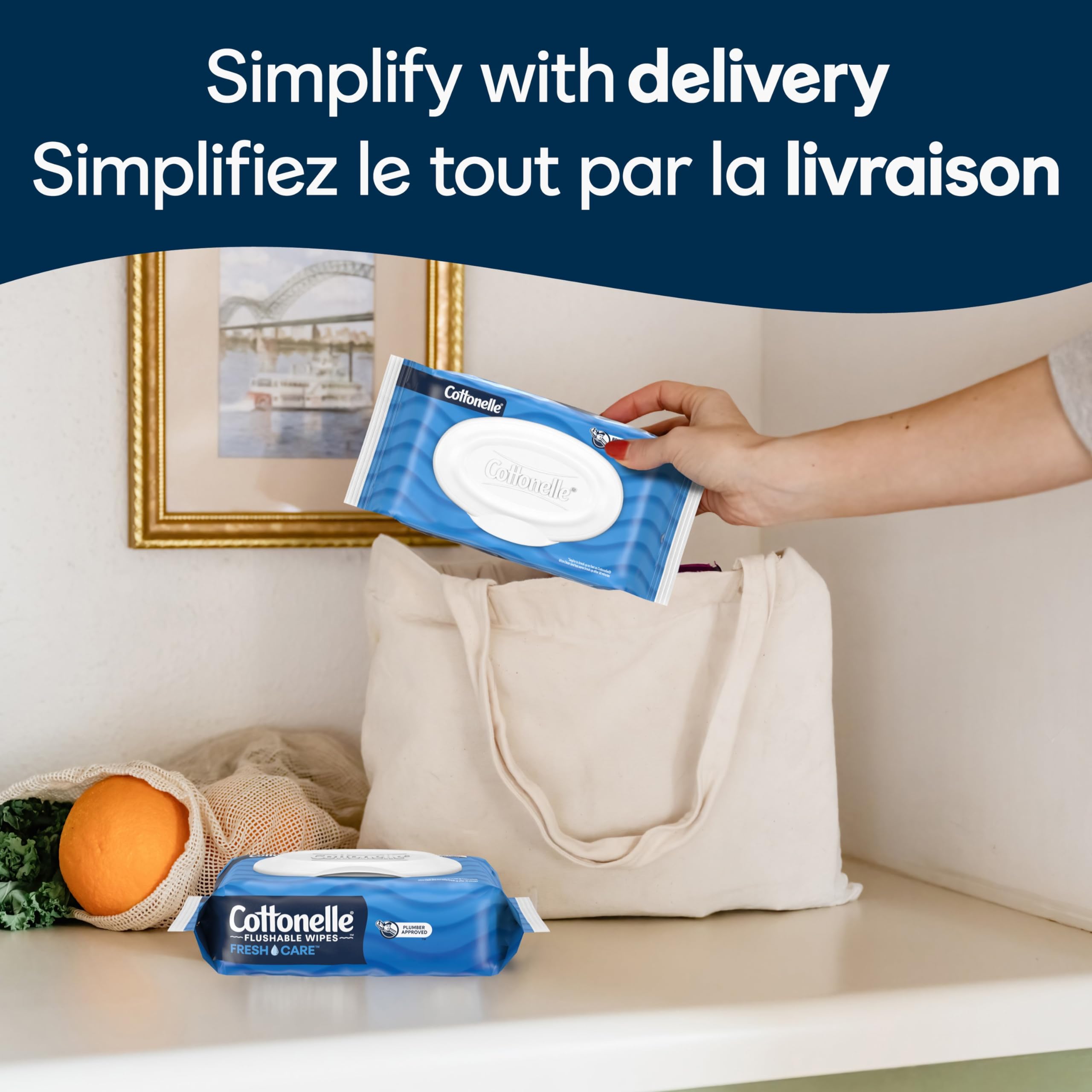 Flushable Wet Wipes; Cottonelle FreshCare; Biodegradable & Septic Safe; 8 Flip-Top Packs of 42 (336 Wipes)