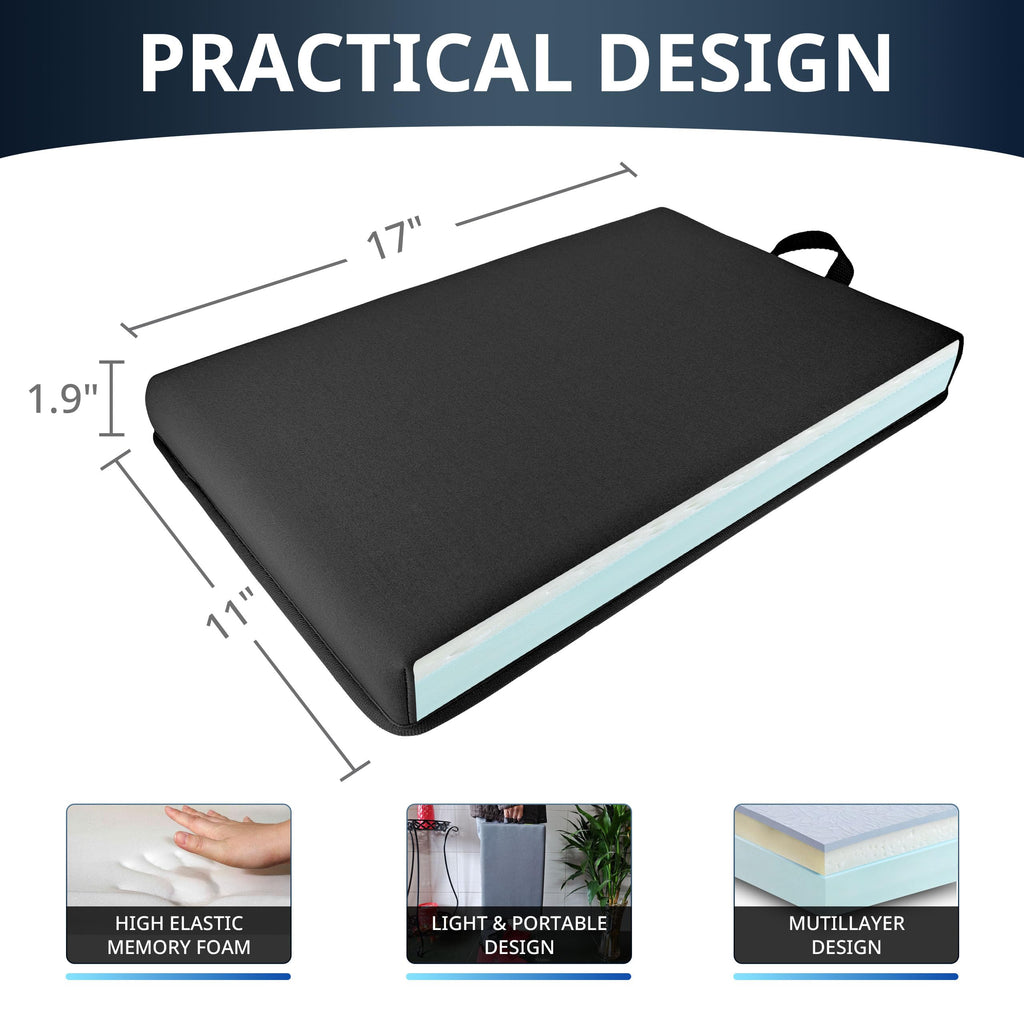 ECODESEO Extra Thick Kneeling Pad, Bath Kneeler Pad, Garden Kneeling Pad for Knee, Water Resistant Soft Memory Foam Cushioning for Workout, Yoga, Bathing, Physical Therapy, Prayer Pillow, Black