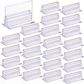 SOUJOY 50 Pack Self Adhesive Sneeze Guard Holder, 3'' x 1.6'' Acrylic Panels Holder Clip, Glass Sign Holder Stand, Desk Dividers Privacy for 0.1 to 5mm Thick