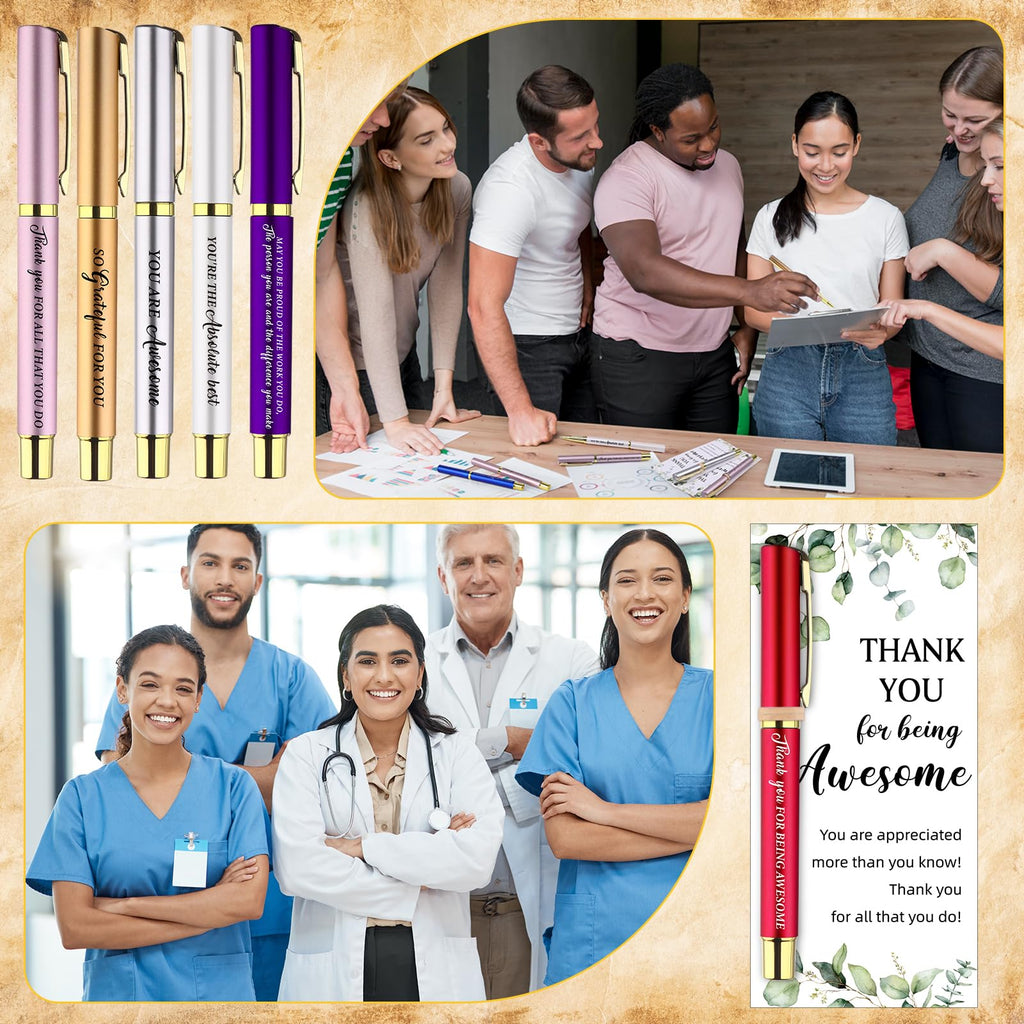 30 Sets Thank You Gifts Employee Appreciation Gift Bulk for Coworkers Motivational Pens with Thank You Cards Gift Bags Inspirational Gifts for Colleagues Staff Teacher Nurses Volunteer Team