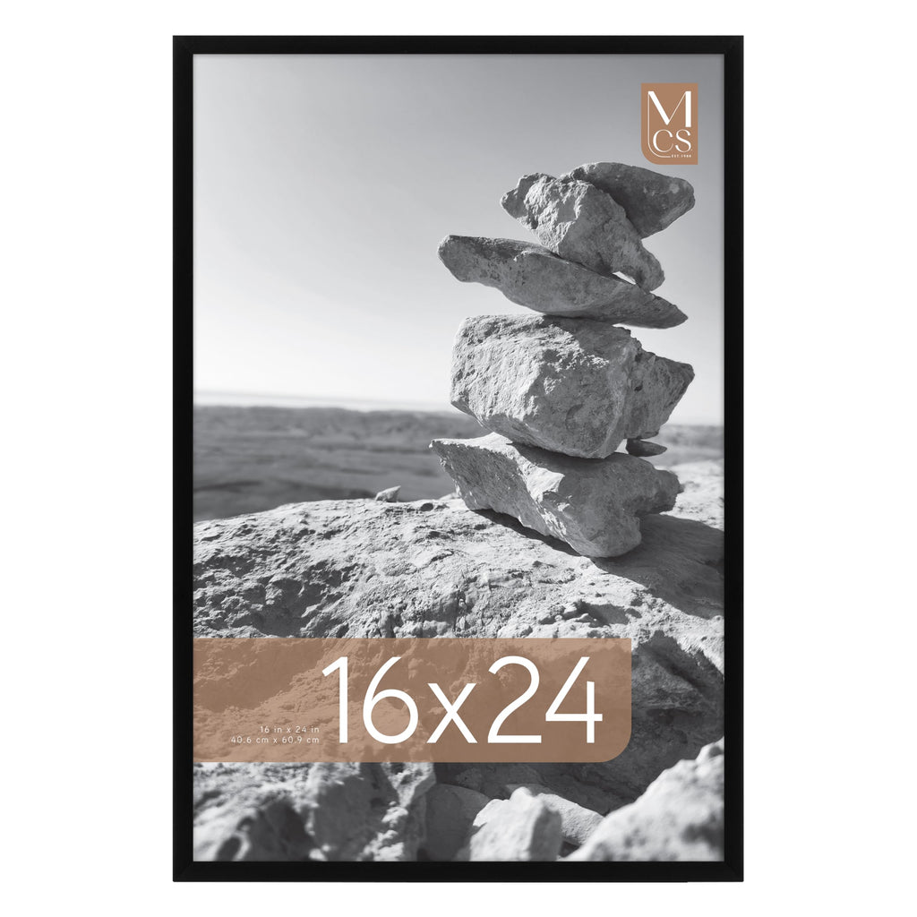 MCS Everline Collection 16x24 Poster Frame Black, Vertical & Horizontal Wall Hanging Large Picture Frame for Photos, Posters & Art Prints (1-Pack)