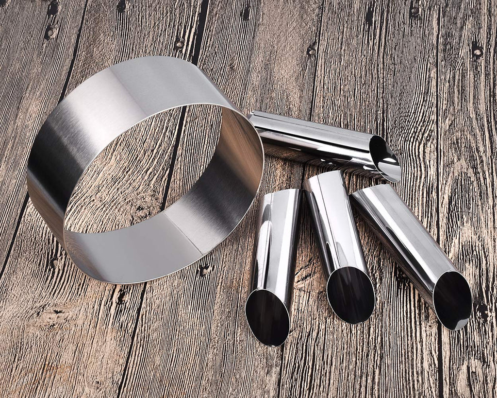 DS. DISTINCTIVE STYLE Cannoli Tubes Kit 12 Pieces Stainless Steel Canolli Shell Molds with Cake Ring Mold DIY Canoli Forms for Baking