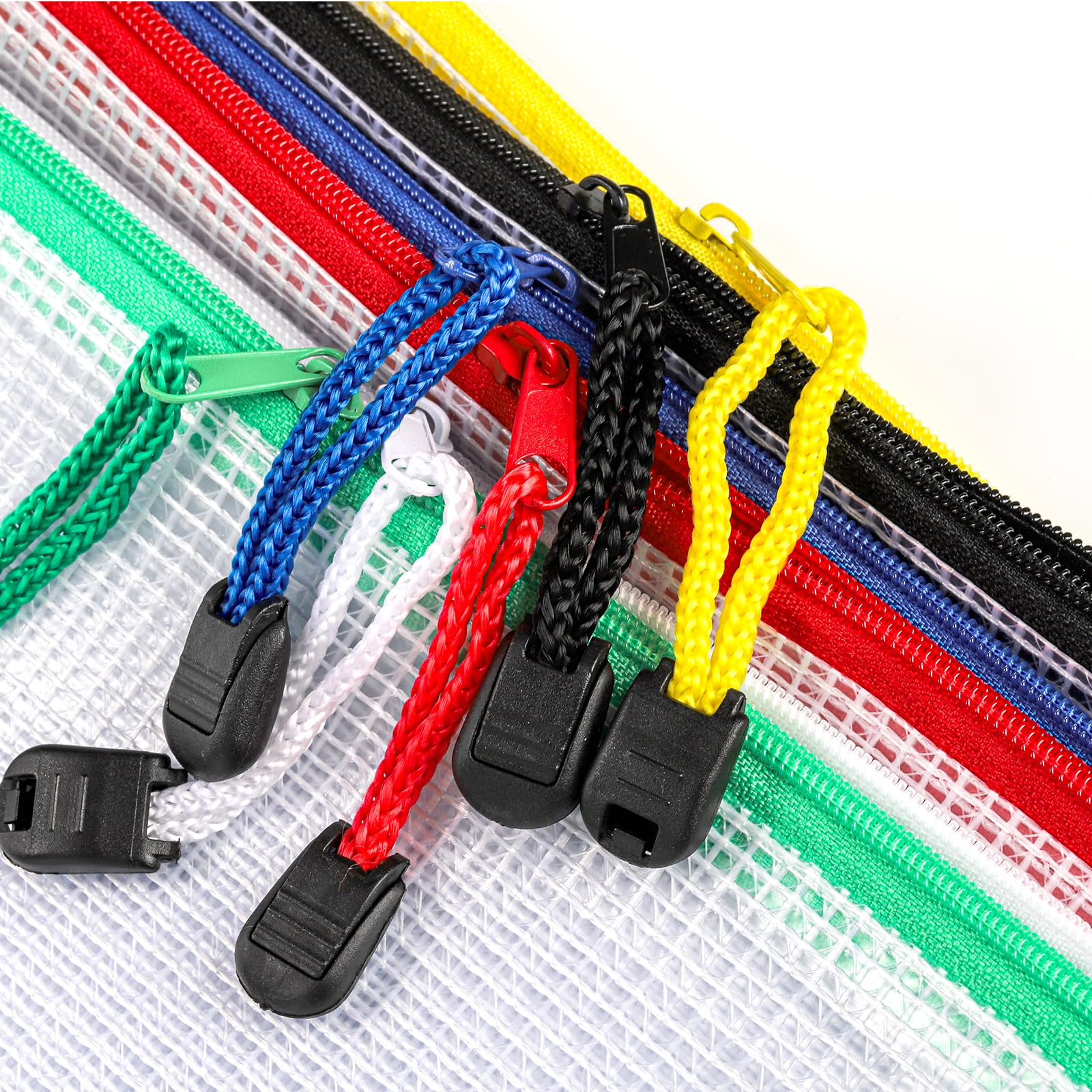 Hedume 36 Pcs Mesh Zipper Pouch Bags, Letter Size A4 Size Mesh Bags with Zipper, 6 Colors Mesh Zipper Pouch Puzzle Bags Waterproof for Organizing, Office Supplies, Puzzles, Travel Accessories