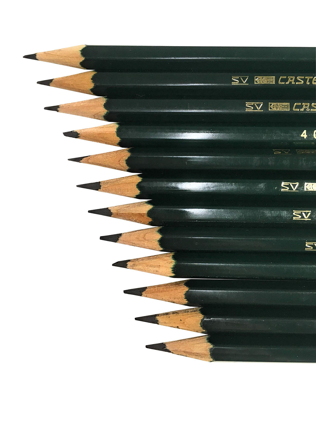 Faber-Castell 9000 Art Graphite Sketch Best Gifts Wood Pencil Sets 12 Counts With 12 Degree of Hardness (2H, H, F, HB.) + 1 Kneaded Art Eraser + 1 Large Dust Free Eraser + 1 Faber Sharpener