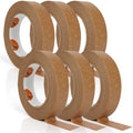 TAPEBEAR Narrow Kraft Paper Tape 6Rolls 1" x 164FT, Eco-Friendly Brown Packing Tape Recyclable for Photo Framing, Gift Wrapping, Labeling, Packaging, Shipping, Sealing, Moving