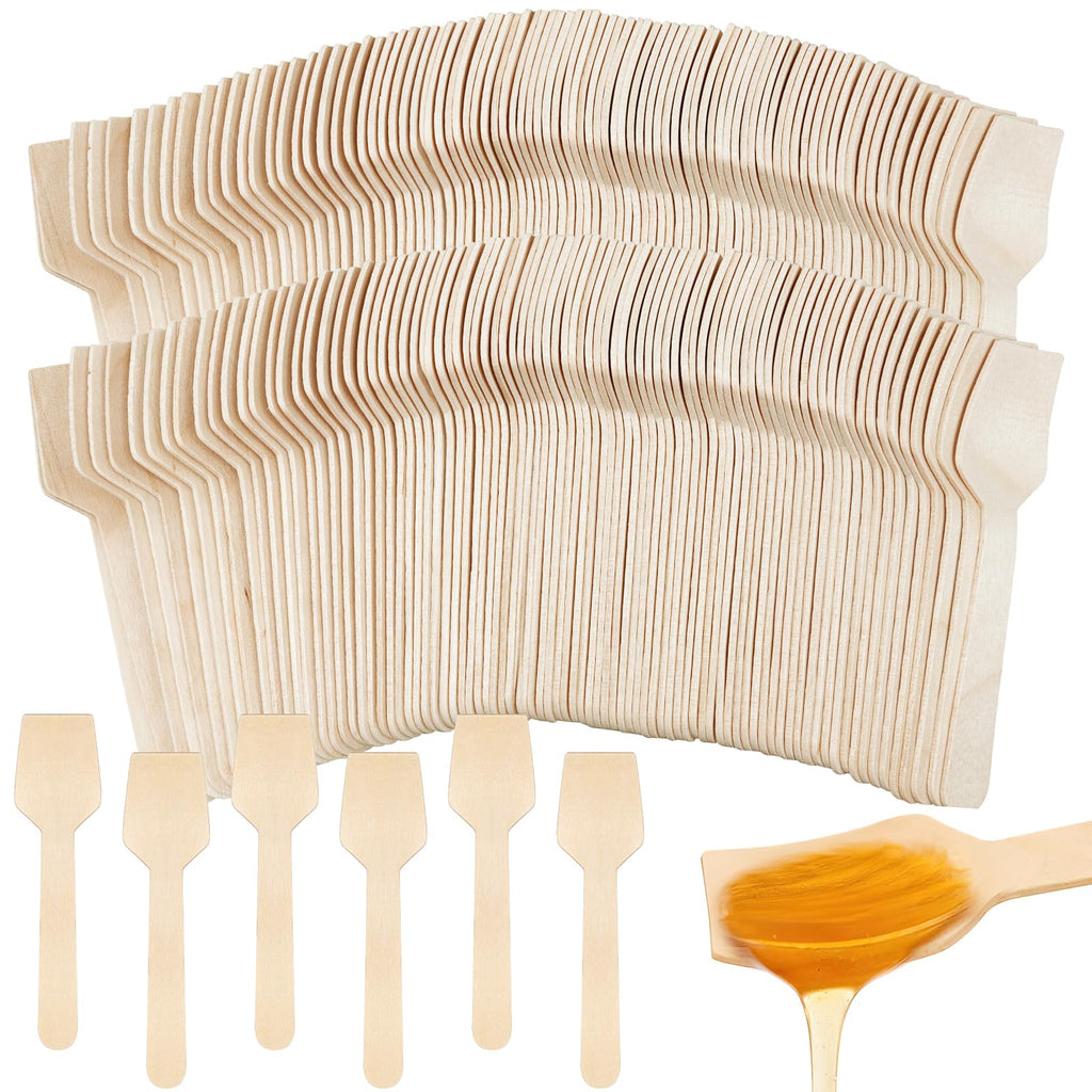 1000 Pcs Mini Wooden Spoons, 3.74 Inch Disposable Wooden Tasting Spoons, Square Wooden Dessert Spoon Mini Taster Spoon for Yogurt, Ice Cream, Dessert, Sampling