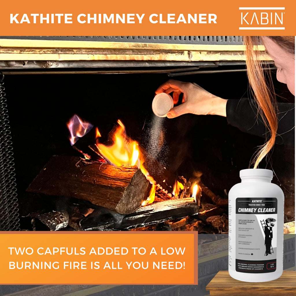 KABIN Kathite Chimney Sweep Cleaner 2LB - Fireplace Chimney Cleaning Kit - Soot Creosote Remover for Wood Stoves - Creosote Destroyer Better Than Fire Logs - Fireplace Cleaner Made in Canada