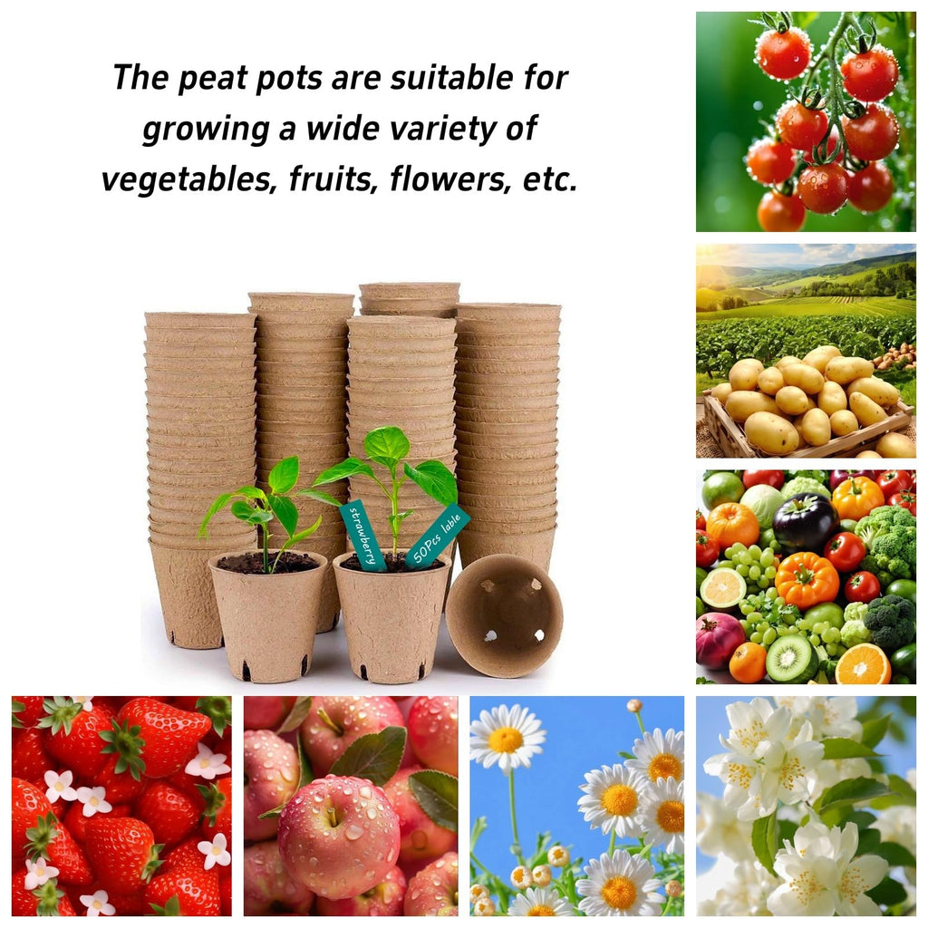 Peat Pots for Garden Seedling Tray ANGTUO 3in 100% Eco-Friendly Organic Germination Seedling Trays Biodegradable 102 Pack