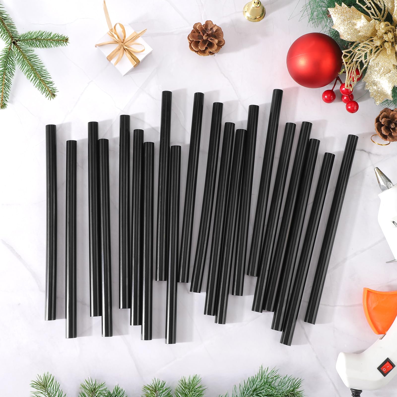 ENPOINT Black Hot Glue Sticks Full Size, 8" Long x 0.43" Dia Hot Melt Glue Sticks Bulk, Adhesive for Crafting DIY Art School Gluing Project Repair Sealing, 36 Pack