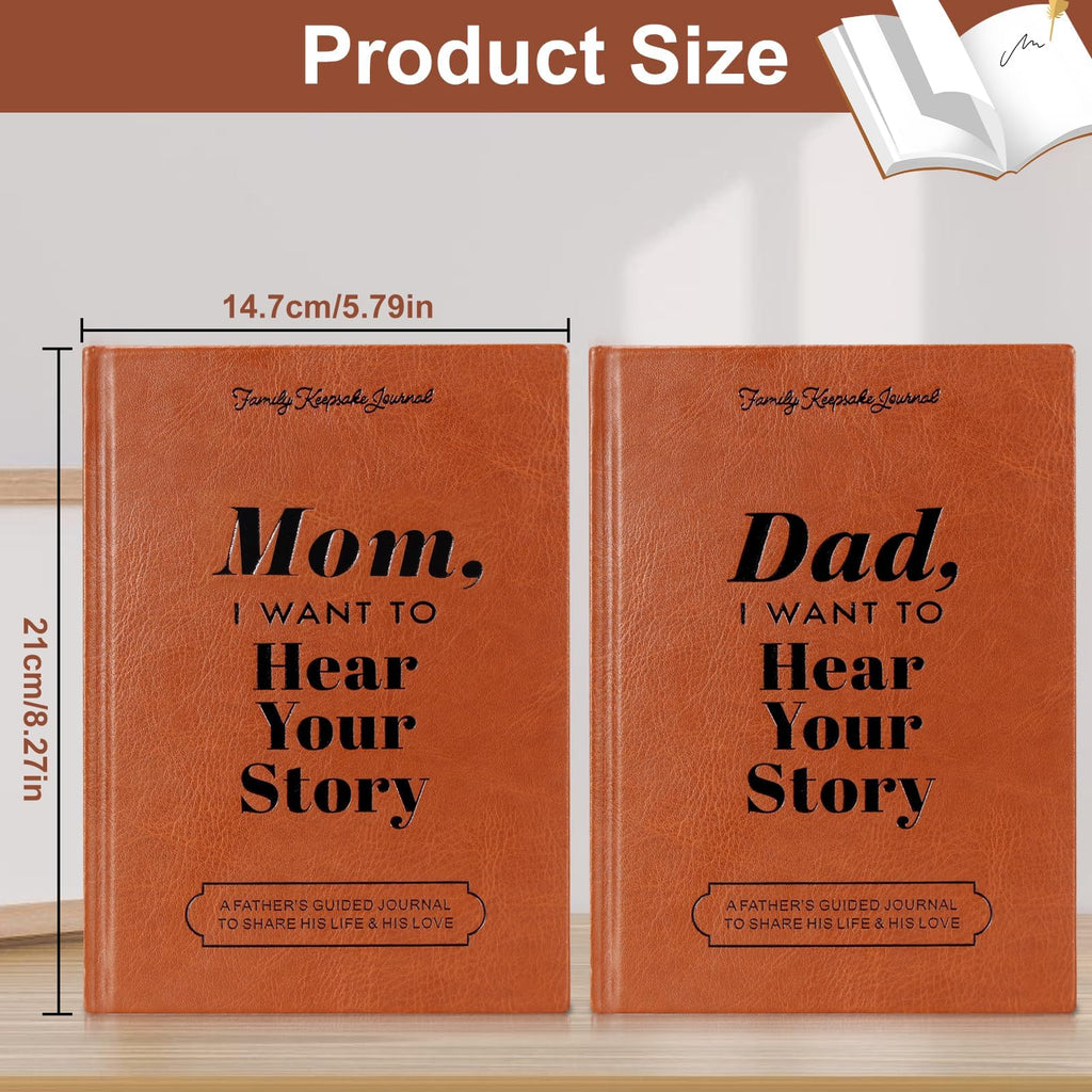 Mom, Dad, I Want to Hear Your Story, a Precious Parent Gift. Premium Leather-Bound, Durable Hardback, More Than a Journal, a Timeless Keepsake Preserving Their Stories for Years