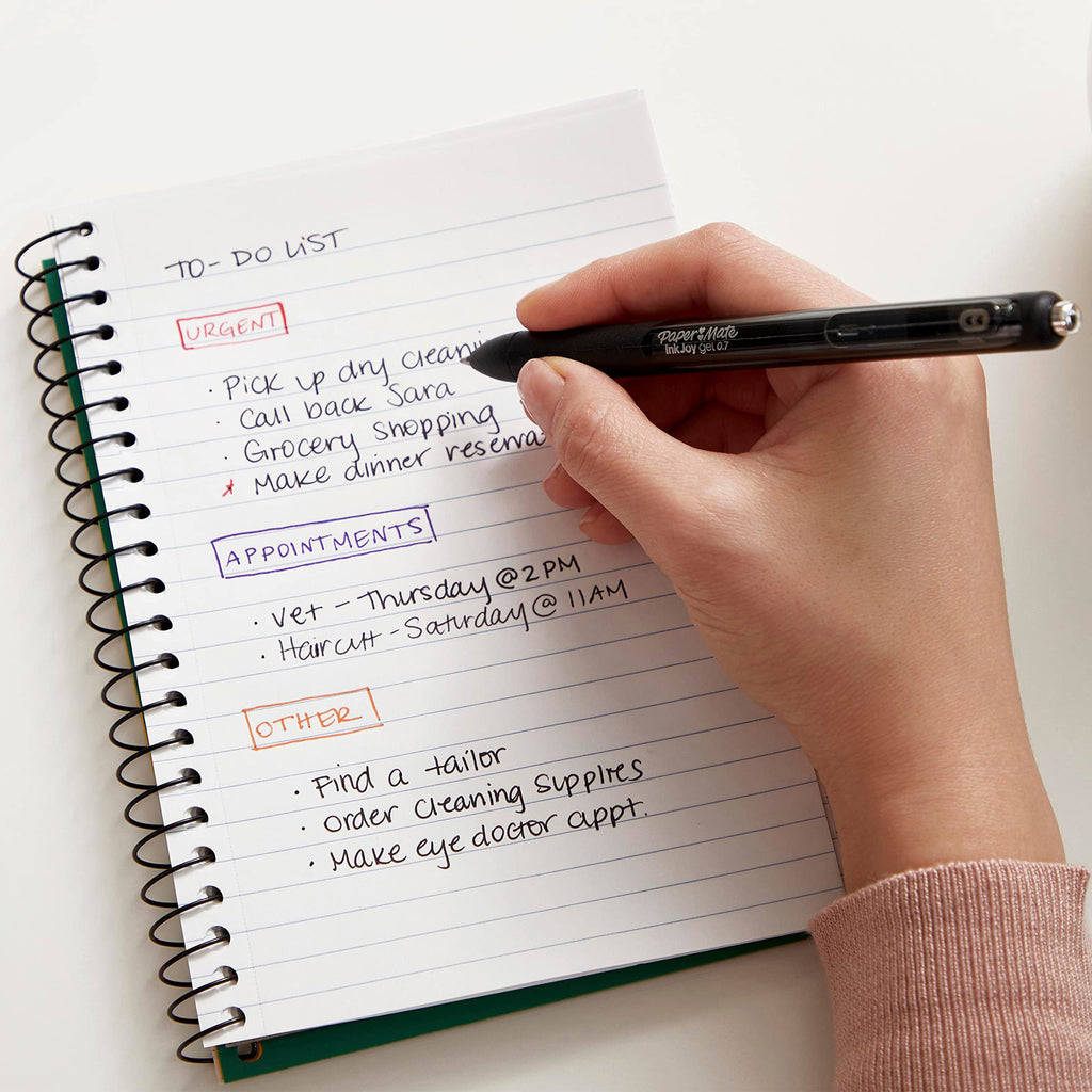 Paper Mate InkJoy Pens, Gel Pens, Medium Point (0.7 mm), Black, 12 Count