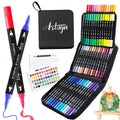 60 Colors Acrylic Paint Pens, Dual Tip Pens With Fine Tip and Brush Tip for Rock Painting, Ceramic, Wood, Plastic, Calligraphy, Scrapbooking, Brush Lettering, Card Making, DIY Crafts