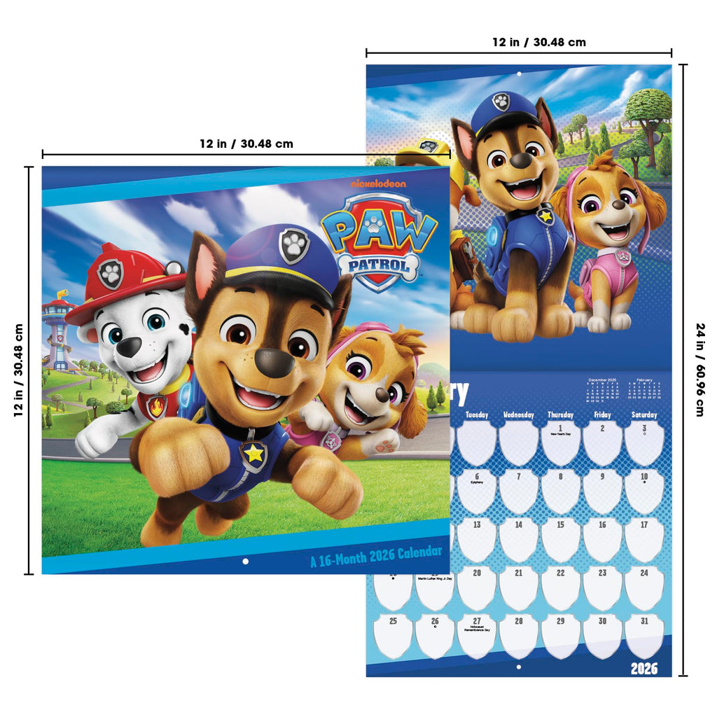 2026 Paw Patrol Wall Calendar