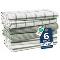Kitchen Towels Set - Pack of 6 Cotton Dish Towels for Drying Dishes, 18”x 28”, Kitchen Hand Towels, Absorbent Tea Towels, Premium Dish Towels for Kitchen, Quick Drying Kitchen Towel Set - Olive
