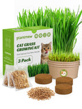 Cat Grass for Indoor Cats - Cat Grass Seeds Kit - Organic Growing Kit with High Germination Organic Wheat Seeds, Planting Tools, and Soil - Natural Hairball Control and Digestion Remedy