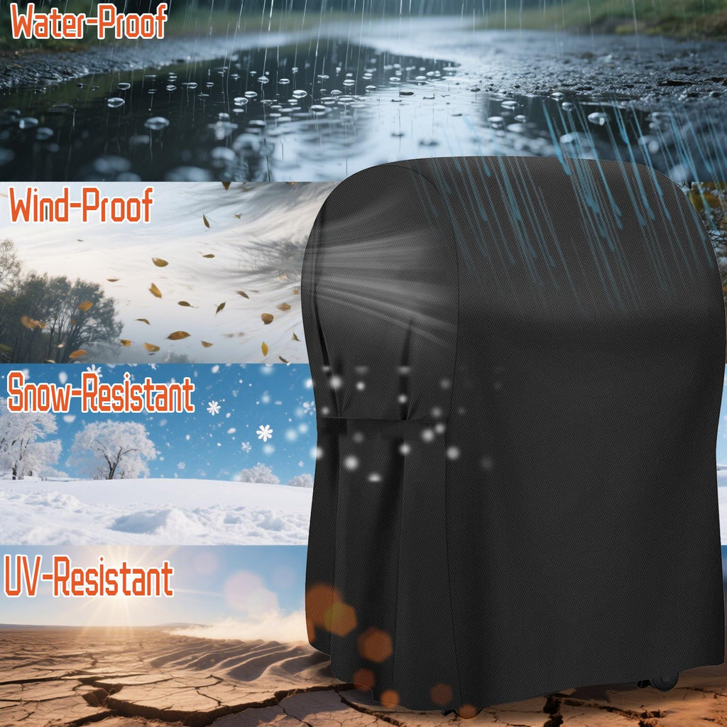 Housse BBQ Cover Grill Cover, 32-inch Heavy Duty Oxford Waterproof Windproof Resistant BBQ Gas Grill Cover for Outdoor Barbecue Fit Most Brands Weber, Brinkmann, Char Broil, Holland (Black, 30 Inch)
