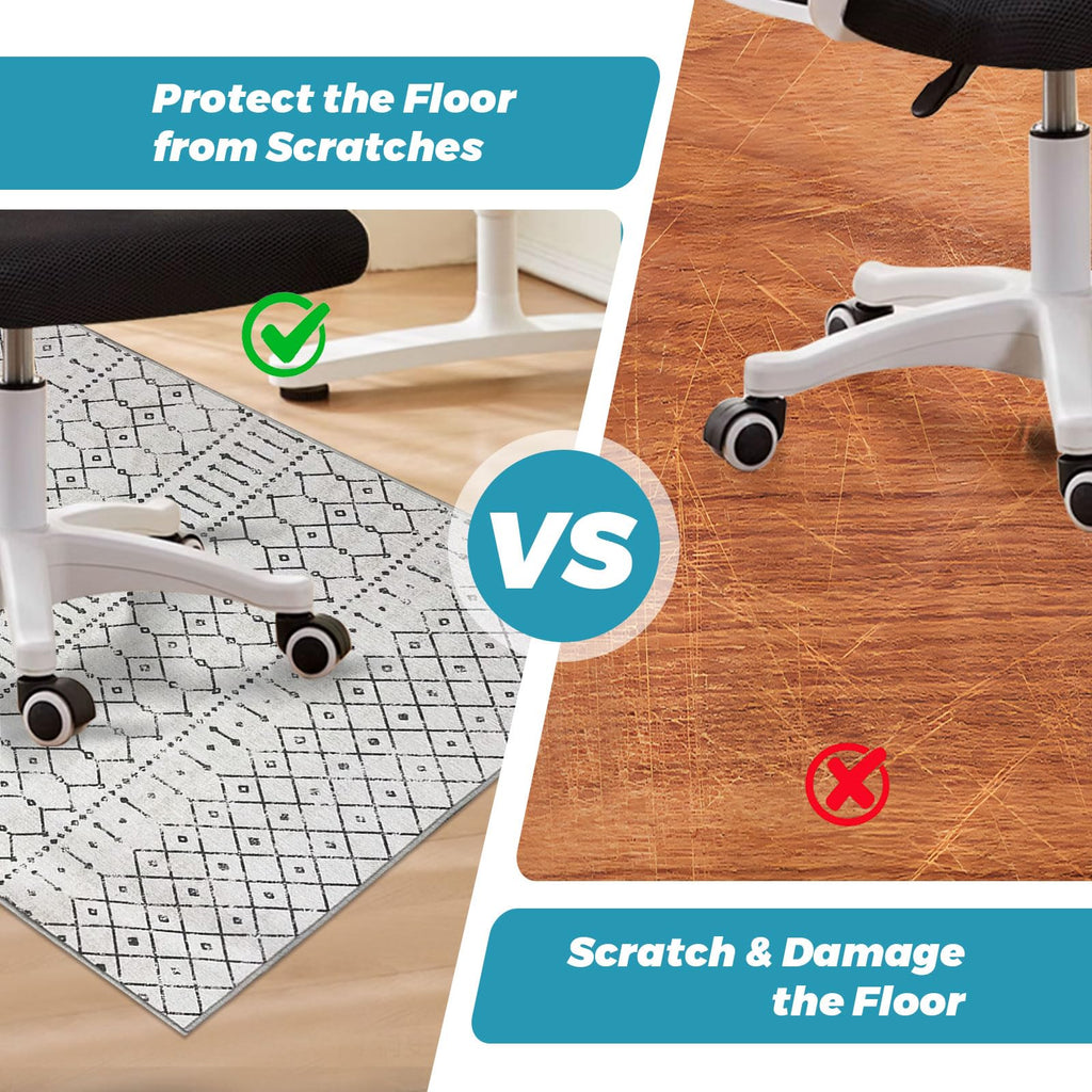Office Chair Mat for Hardwood Floor, 35x47in Floor Mat for Offices Chair, Computer Chairs Mat for Floor Protection, Non-Slip Desk Chair Mats for Home Office, Mats for Under Desk Chairs, Easy to Clean