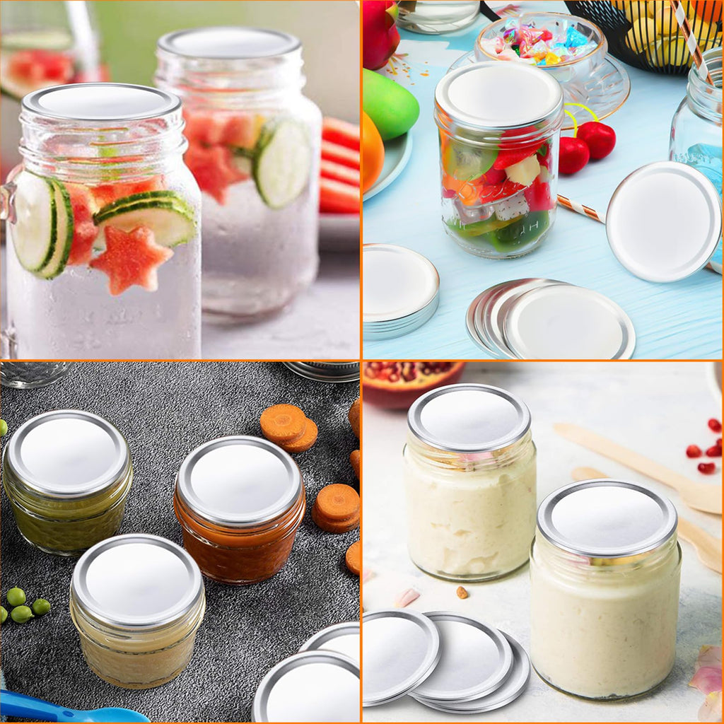 Mason Jar Lids, 240 Pcs Regular Mouth Canning Lids, 70 MM Airtight Leak Proof Canning Jar Lids for Ball, Kerr Jars, Silver