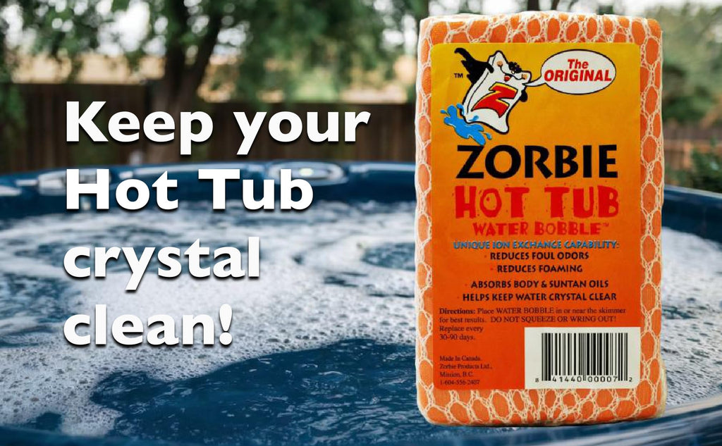 Zorbie Water Bobble Hot Tub Oil Scum Absorber - Scum Absorbing Sponge for Spas and Hot Tubs - Naturally Cleaner Water with Spa Sponges for Hot Tubs - Orange Floating Bobble with String
