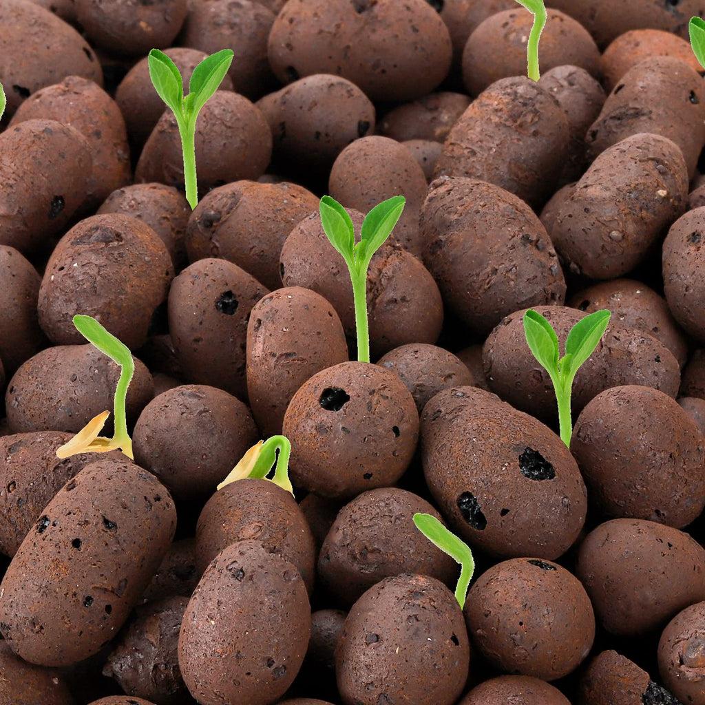 Okllen 6.5 LBS Organic Expanded Clay Pebbles, 11-14mm Hydroponic Drainage Organize Rocks, Ceramsite Grow Media for Potted Plants, Orchids, Aquaponics and Other Gardening Essentials, Leca for Plants