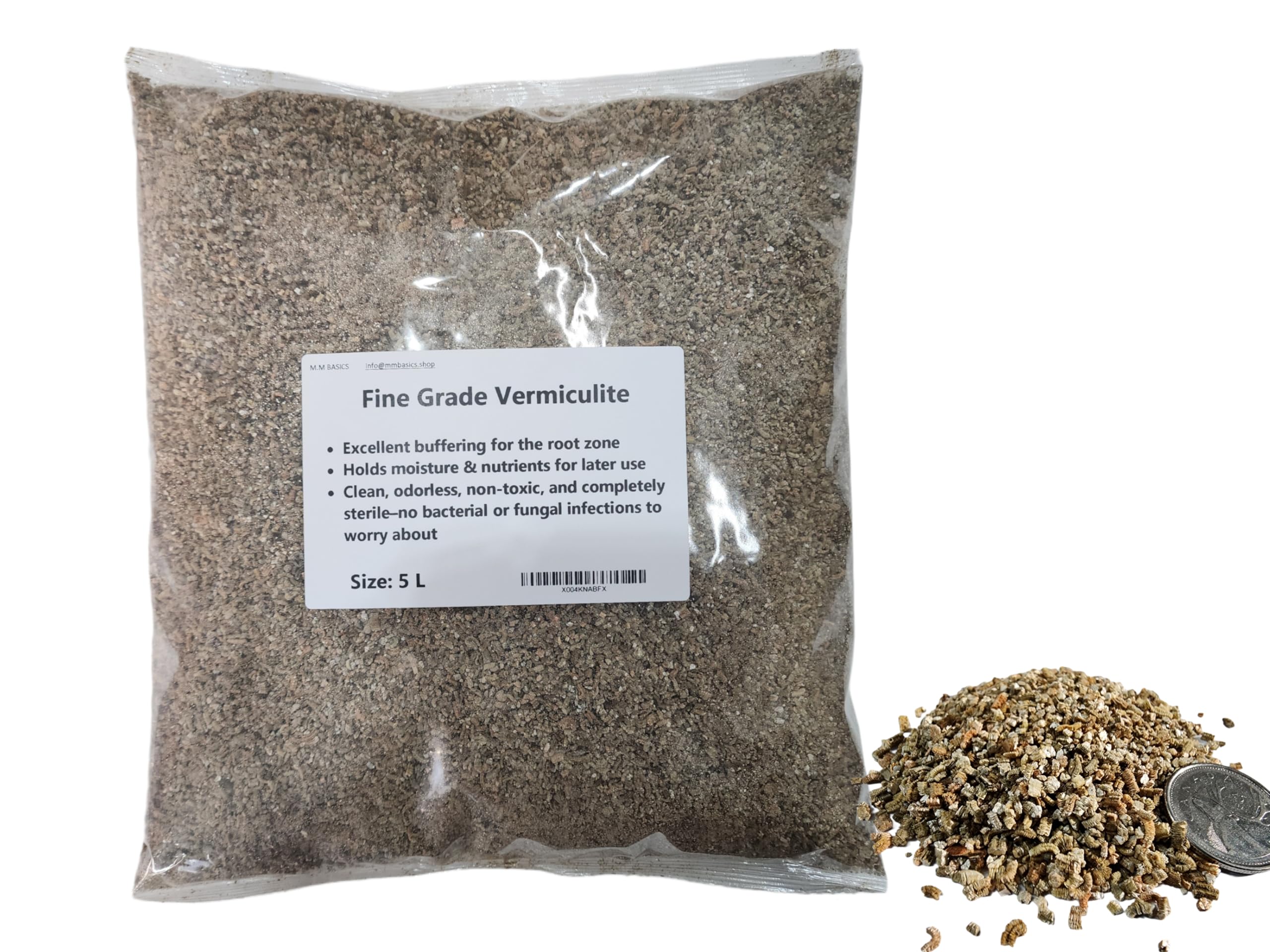 M.M Basics Vermiculite Fine Grade for Organic and Hydroponic Use (5 L)