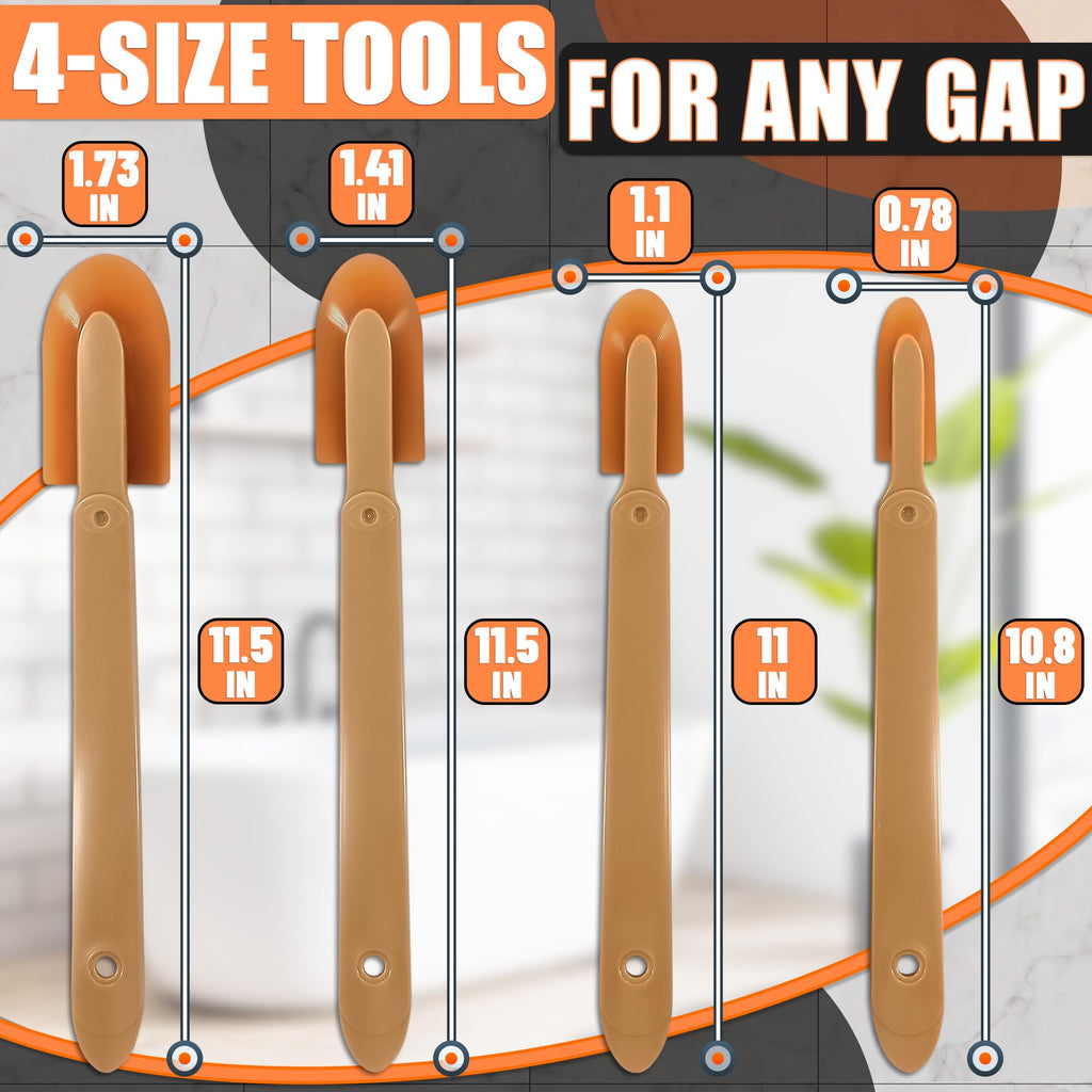 Grout Caulk Caulking Silicone Sealant Finishing Tool Spreader Spatulas Applicator Rubber Tools 4 Size Set