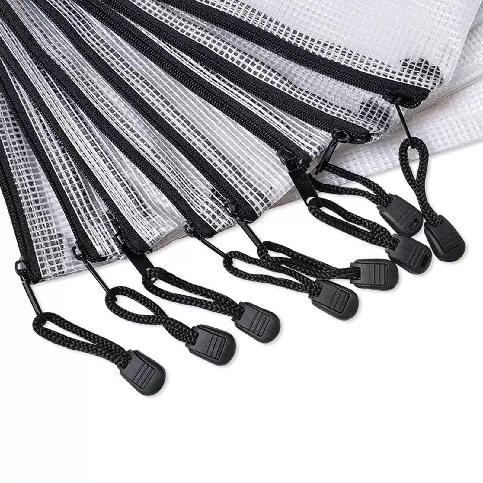 Hyuetrsa 30 Pcs Mesh Zipper Pouch Bags 8 Sizes Waterproof Plastic Document Organizer, Reusable Zipper File Folders for Office Supplies, Travel Cosmetics, Puzzle Accessories