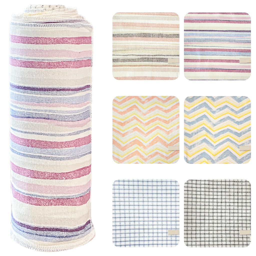 Bsofter Reusable Paper Towels, 24-Pack 10x10 Inch Kitchen Towels, Soft Cotton Flannel, Washable and Absorbent for Daily Cleaning and Drying Dishes