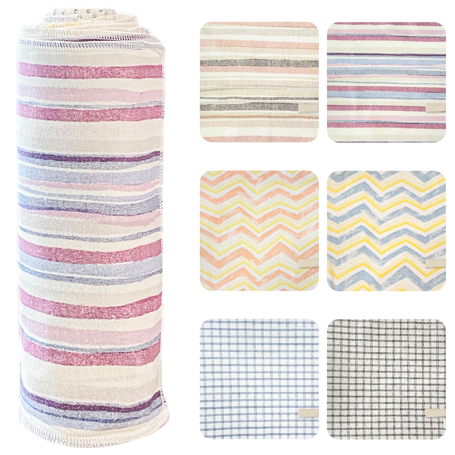 Bsofter Reusable Paper Towels, 24-Pack 10x10 Inch Kitchen Towels, Soft Cotton Flannel, Washable and Absorbent for Daily Cleaning and Drying Dishes
