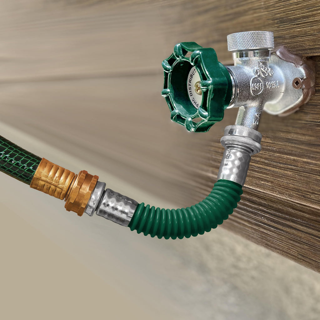 Plastair Ulink 180° Hose Kink Protector Drinking Water Safe Flexible Garden Hose Protector - Eliminates Crimping and Straining at Faucets for RV, Garden & Car Wash, Made in Canada, Green