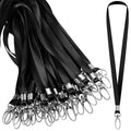 Glarks 50Pcs Lanyards Bulk Black Lanyard Flat Nylon Clip Swivel Hooks ID Badges Lanyard with Clip for Office ID Badges Key Chains