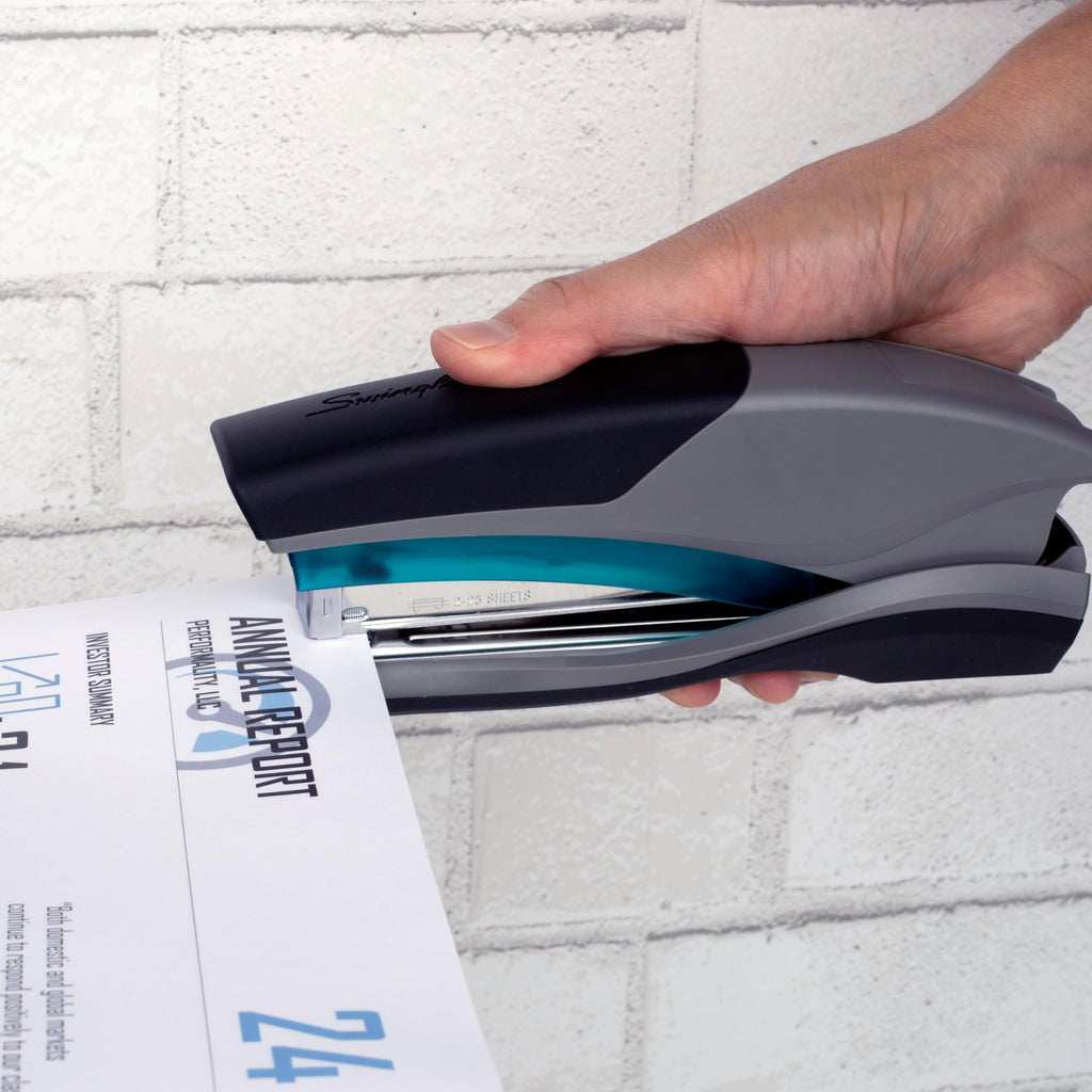 Swingline LightTouch Reduced Effort Stapler, 50% Easier, 20 Sheets, Blue (66404)