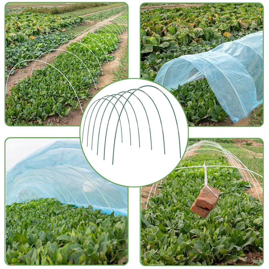 Greenhouse Hoops for Raised Beds, Detachable Support Hoops Frame for Garden Netting and Plant Blanket Cover, Rust-Free Fiberglass DIY Plant Support Garden Stakes for Row Cover