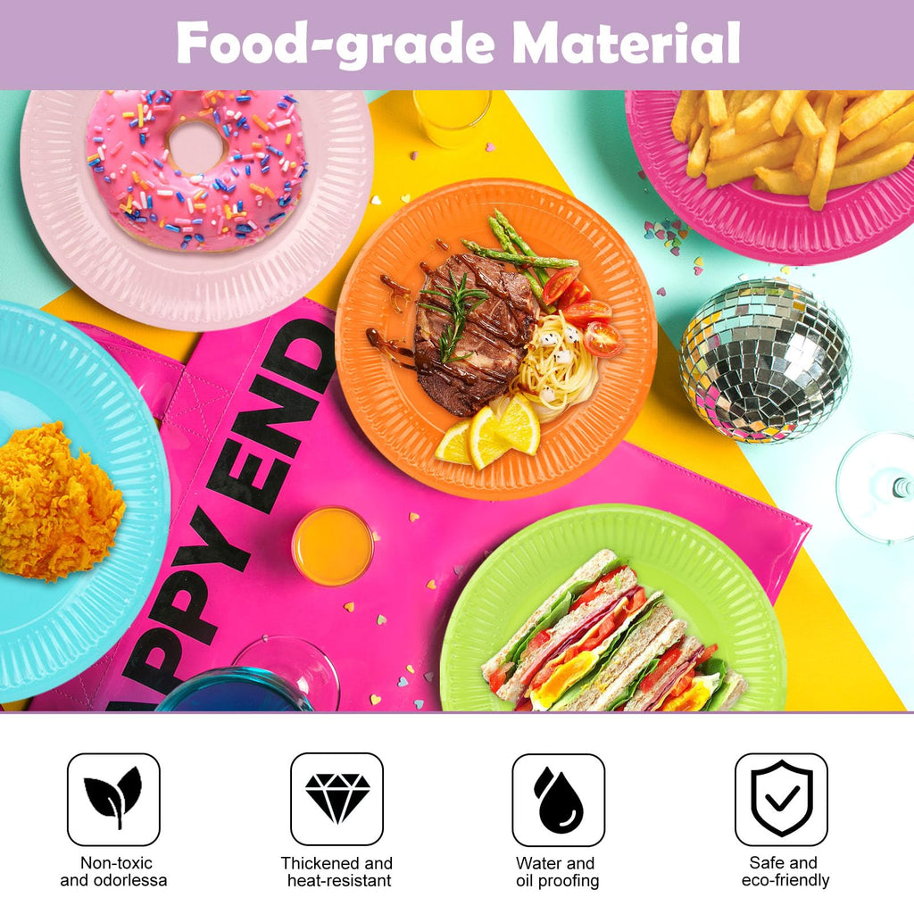120 Pieces Colorful Paper Plates, Colorful Party Paper Plates, Round Paper Plates, Paper Tableware, Party Plates, Children's Birthday Party Supplies for Parties and Celebrations, BBQs (12 Colors)