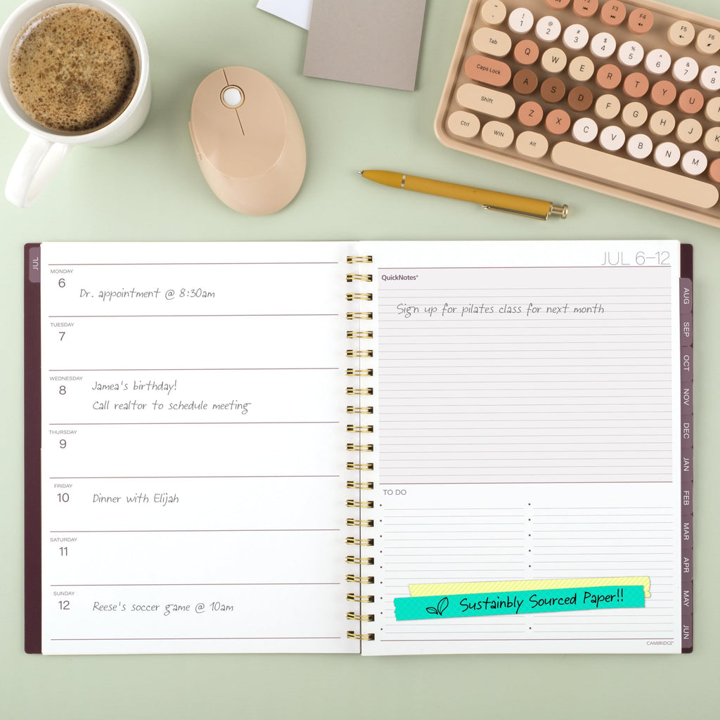 Cambridge Planner 2026-2027 Weekly & Monthly Academic 12-Month July-June, 8-1/2" x 11", Stria (1797-905A)