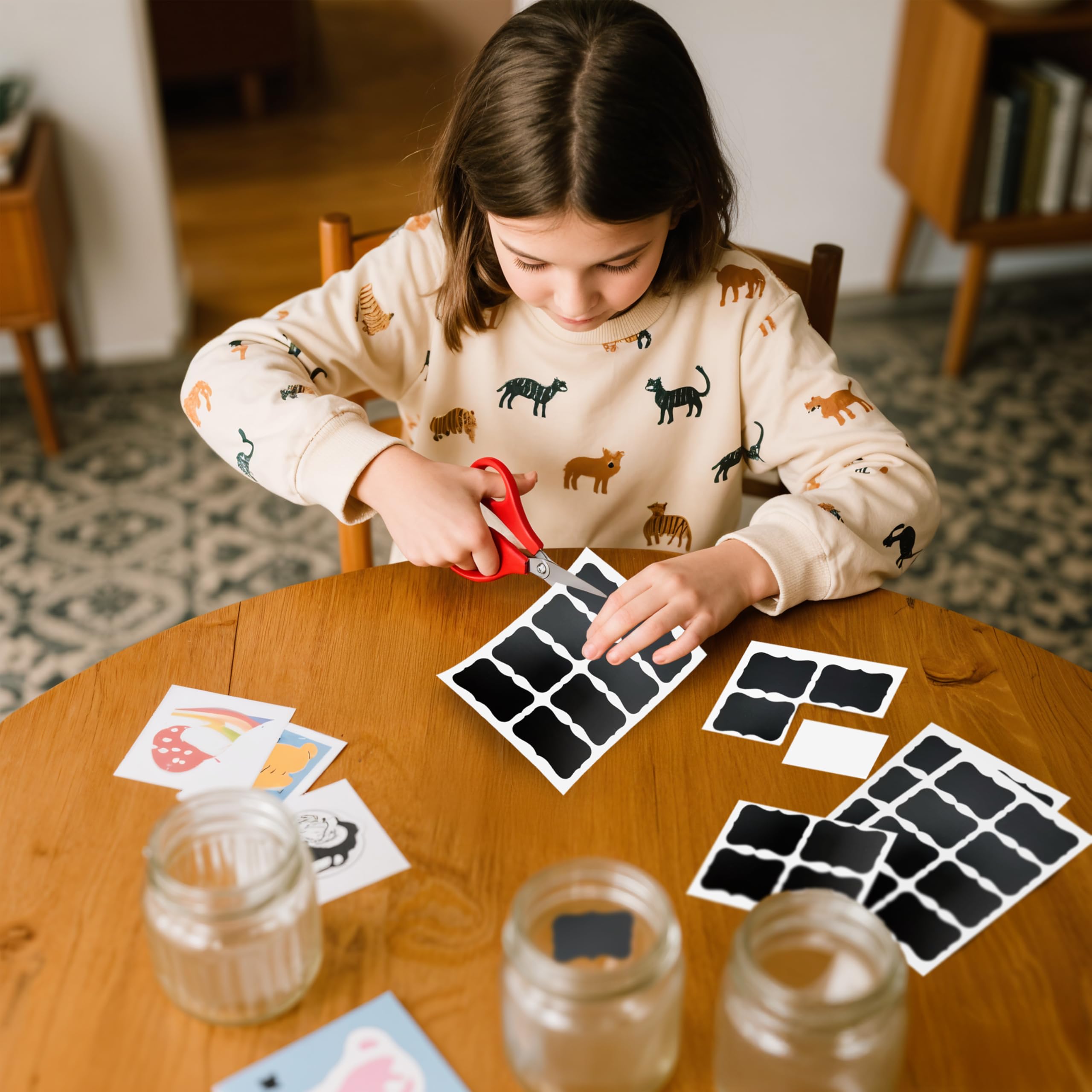 DECOMOMO Labels for Storage Bins – 20 Clip on Chalkboard Labels & 32 Removable Sticker Labels with White Chalk Marker
