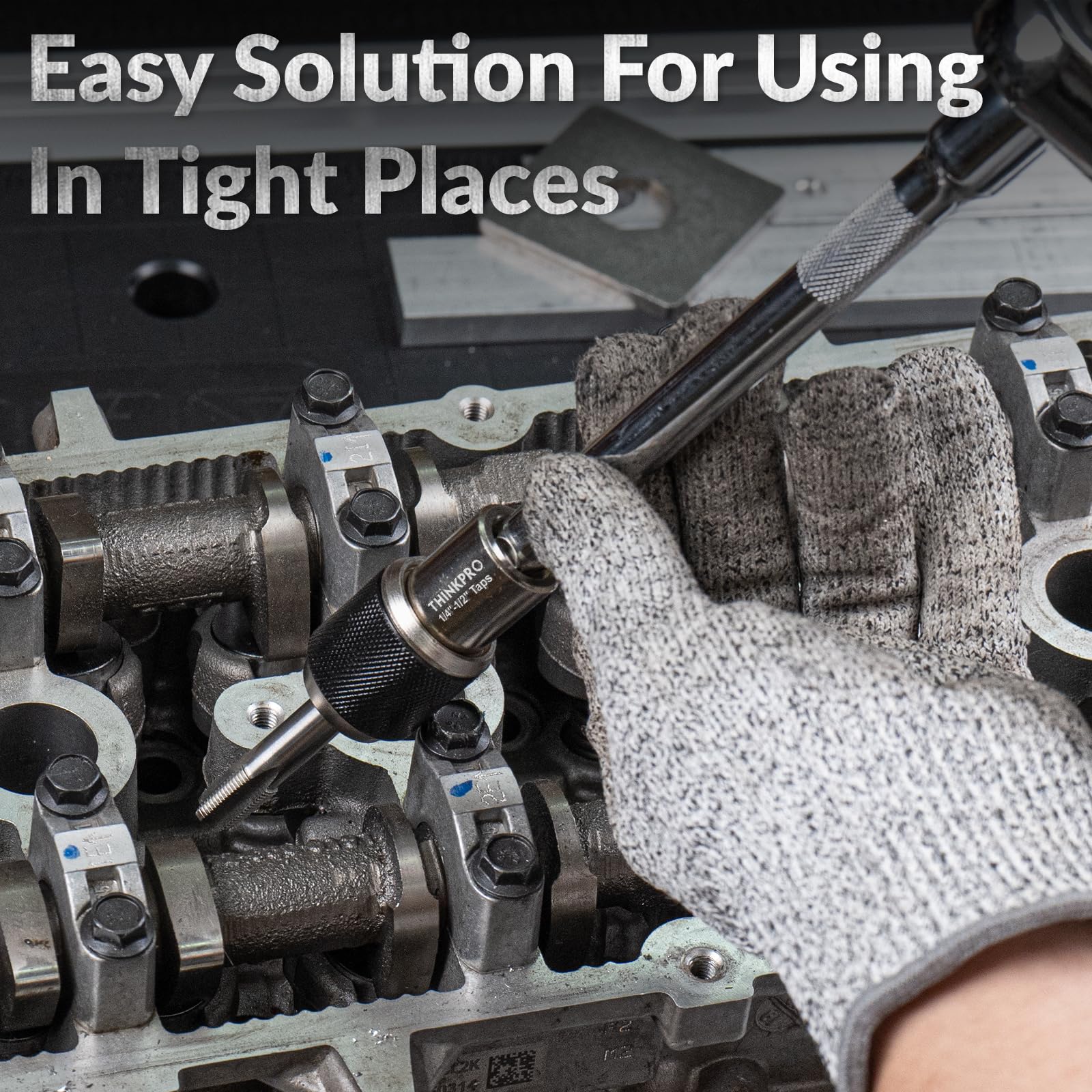 Thinkpro 2pcs Tap Socket Set,Extraction Tool with Adjustable Jaws,Suitable for Taps,Reamers,Screw Extractors