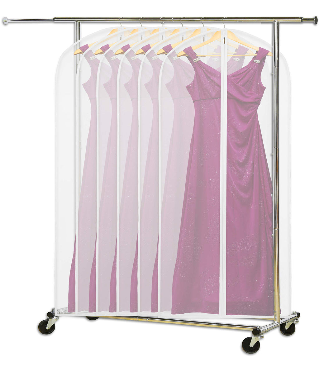 Simple Houseware 60-Inch Clear Garment Bags with Zipper 6 Pack for Suits, Dresses, Costumes, Uniforms