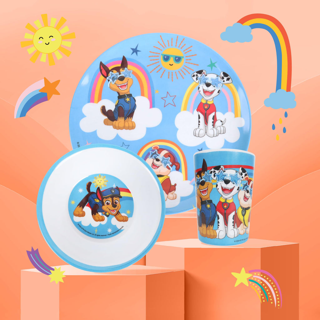 PAW Patrol 3PC Melamine DINNERWARE Set in Gift Box