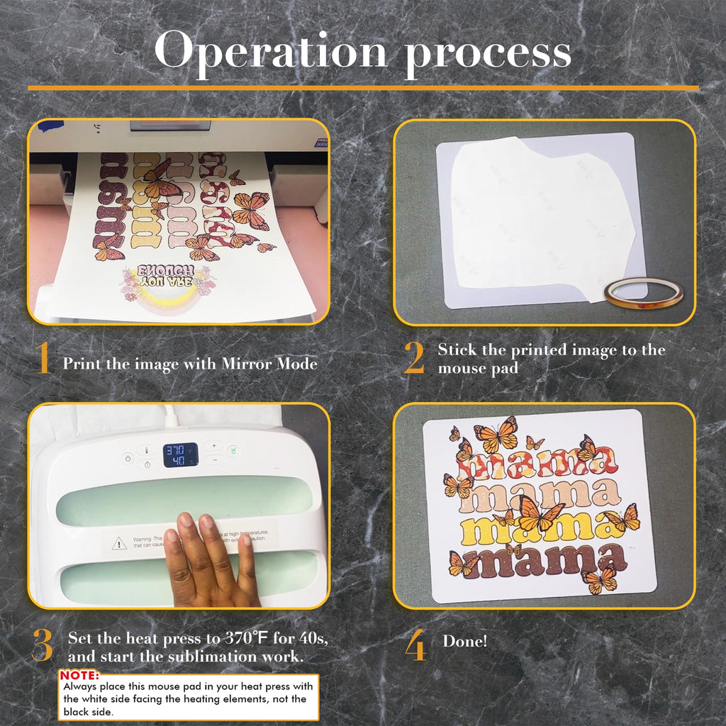 A-SUB Sublimation Mouse Pad Blank Rectangular Blanks 12 pcs for Sublimation Transfer Heat Press Printing Crafts 24x20x0.2cm White