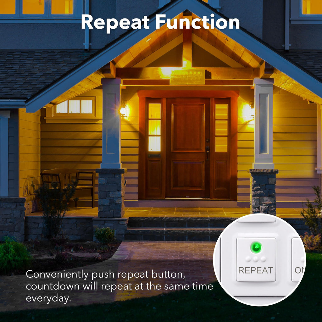 BN-LINK Countdown Digital Wall Timer Switch for Exhaust Fan with Push Button 5-15-30-60mins, 2-4hours, Bathroom Fan Light Switch Timer Indoor, Neutral Required, Wall Plate Included, White