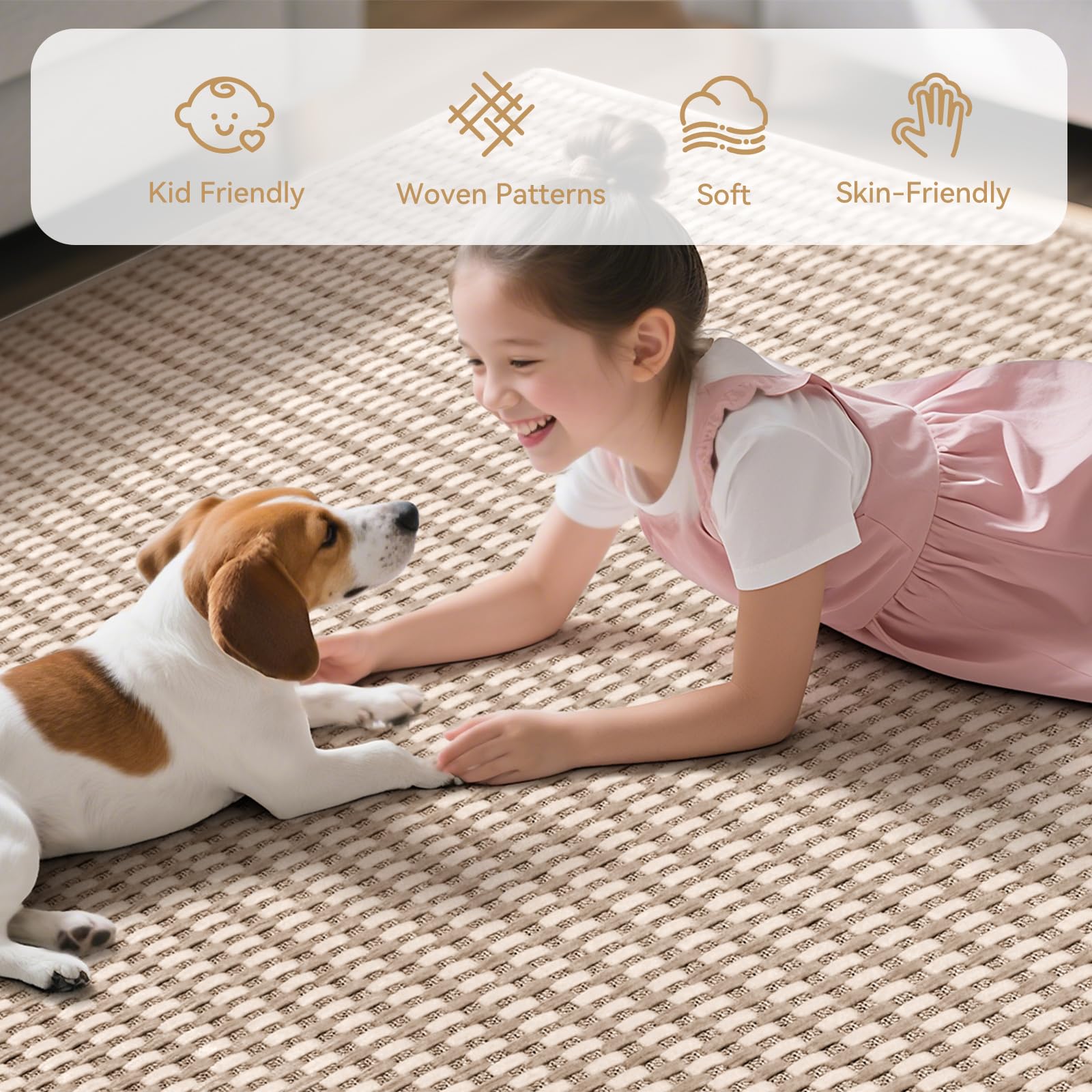 YDKGL 2x3 ft Indoor Door Mat Entryway Rug Non Slip Woven Washable Area Rugs Kitchen Mats for Floor, Front Entry Rug Entrance Doormat for Hall Porch Bathroom Kitchen Bedroom, Easy Clean, Brown 24"x36"
