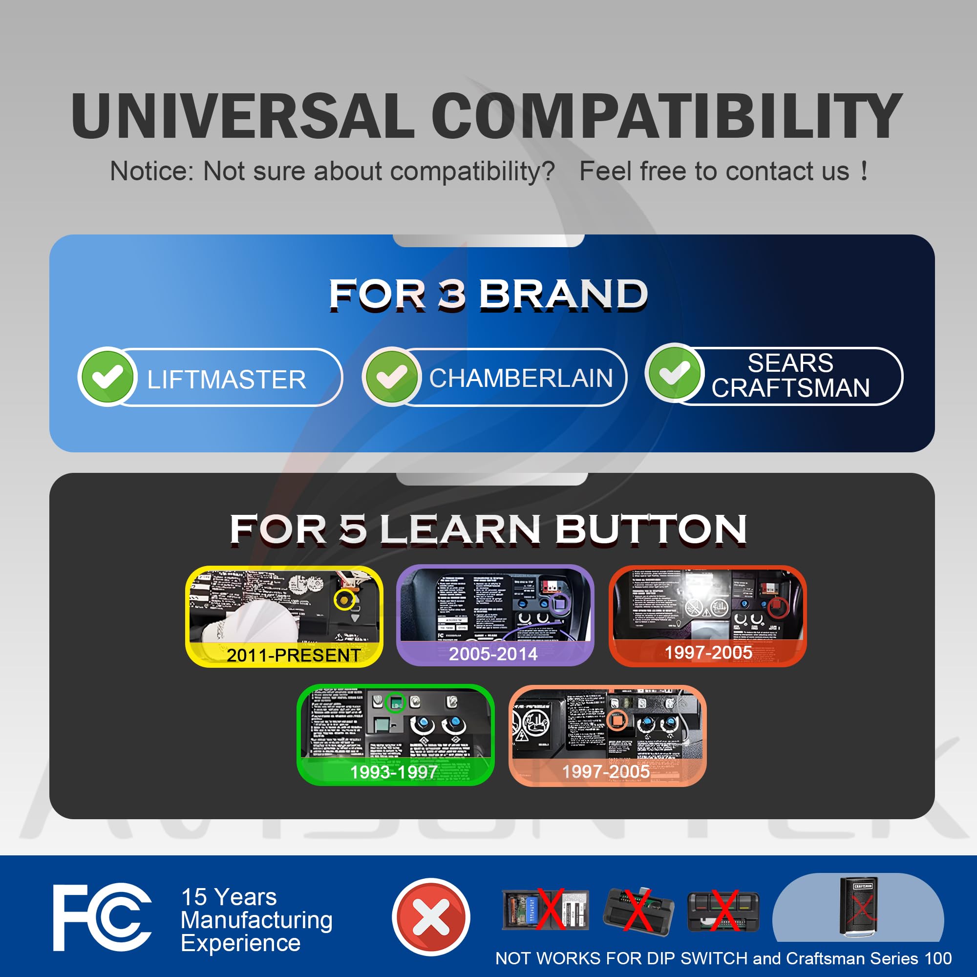 2X LiftMaster Chamberlain Craftsman Garage Door Remote 893MAX 953EV-P2 890MAX 956EV Universal【3 Year Warranty】