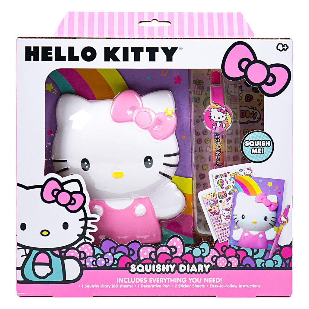 Hello Kitty Squishy Diary, 60 Page Hello Kitty Journal with Kawaii Stickers and Hello Kitty Pen, Sanrio Accessories, Cute School Supplies, Sanrio Stationery, Hello Kitty Merch, Kawaii School Supplies