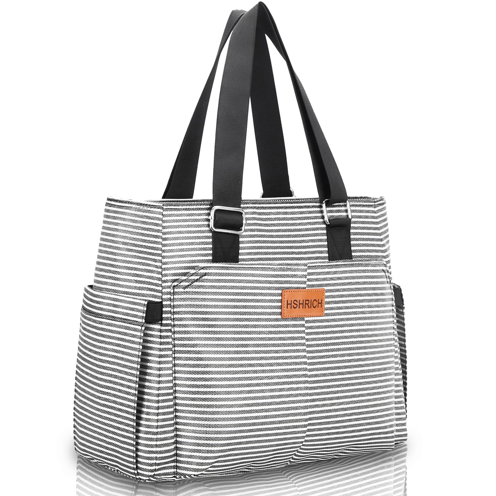 Large Women Lunch Bags for Work/Insulated Adult Lunch Box for Women/Leakproof Cooler Lunch Tote Bag with Storage Pocket. Reusable Lunch Cooler Purse for Work Picnic Hiking 12L, Stripe