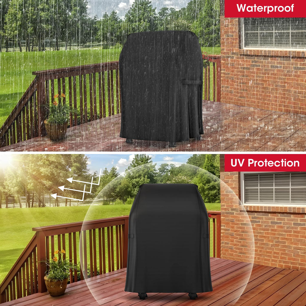 Unicook 7105 BBQ Cover for Weber Spirit 210 Gas Grills, 30 Inch 2 Burner Barbecue Grill Cover with Unique Waterproof Vinyl and Polyester Lining, Durable Housse BBQ for Outdoor Grill, Basic Version